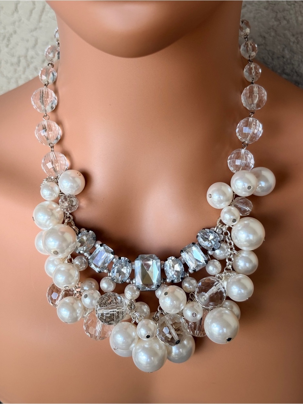 WHBM Pearl and Crystal Bauble Statement Necklace - Picture 3 of 7